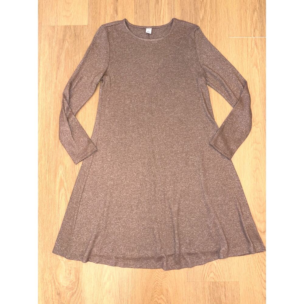 Old Navy mushroom brown lightweight long sleeve trapeze sweater dress size small